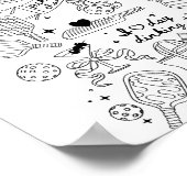 Ckleball Doodles In Black On Beige Retro Comfort C ポスター (角)