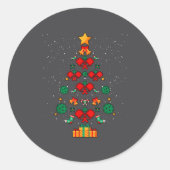 Ckleball Player Coach Christmas Tree Xmas  ラウンドシール (正面)