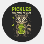 Ckles And Panic Attacks Raccoon Trash Panda Funny  ラウンドシール (正面)
