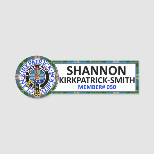 CKSネームバッジ - SHANNON KIRKPATRICK-SMITH 050 名札 (正面)