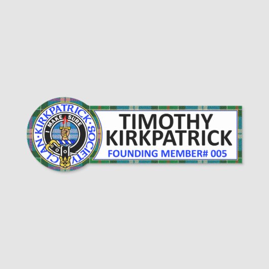 CKS NAME BADGE - #005 Timothy Kirkpatrick  名札 (正面)