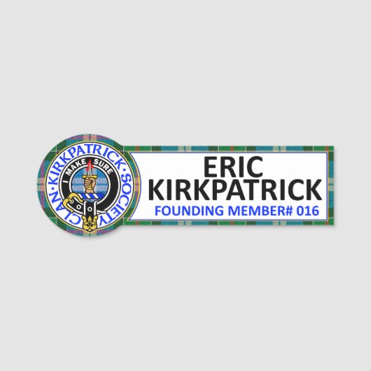 CKS NAME BADGE #016 ERIC KIRKPATRICK 名札 (正面)