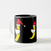 CLのサンタのバナナのブラックコーヒーのマグ ツートーンマグカップ (正面左)