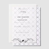 Clエレガント付き白黒結婚式招待状 ベラム紙招待状 (オフセット (招待状))