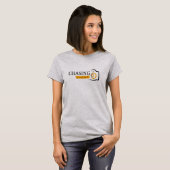 'CL'ロゴ | ウィメンズグレーTシャツ Tシャツ (正面フル)