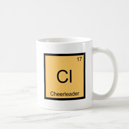 Cl - チアリーダー おもしろ 化学 元素記号 T シャツ コーヒーマグカップ (右)