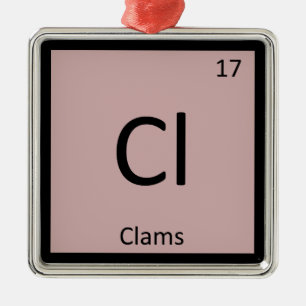 Cl - Clams化学周期表記号 メタルオーナメント