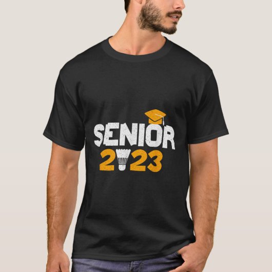 Cl Of 2023 Badminton卒業2023 Grad Senior Tシャツ (正面)