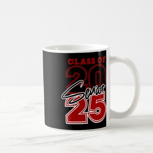 Cl Of 2025 Senior - 2025卒業レッド コーヒーマグカップ (右)