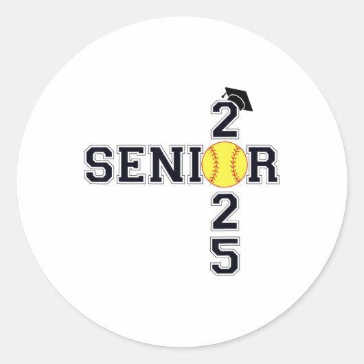 Cl Of 2025 Softbyll Senior Graduation Wom ラウンドシール (正面)