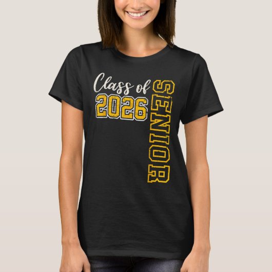 Cl Of 2026高校卒業ブラック Tシャツ (正面)