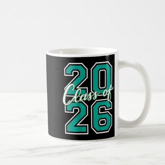 Cl Of 2026 Graduation Varsity Teal And White On Th コーヒーマグカップ (右)