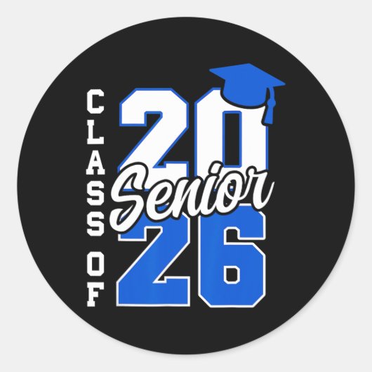 Cl Of 2026 Senior 2026 Back To School 2025 Graduat ラウンドシール (正面)