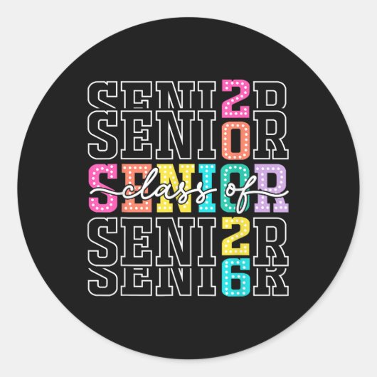 Cl Of 2026 Senior 2026 Graduation Student Men Wome ラウンドシール (正面)