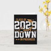 Cl Of 2029カウントダウン卒業おもしろい1日8日 カード (黄色い花)