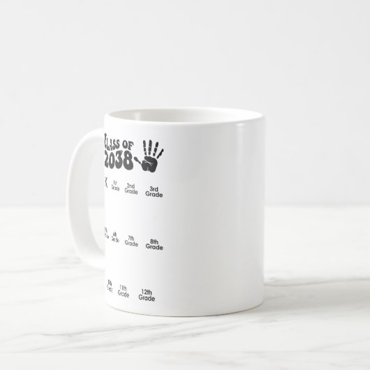 Cl Of 2038 Grow With Me Handprint Back To School コーヒーマグカップ (正面左)