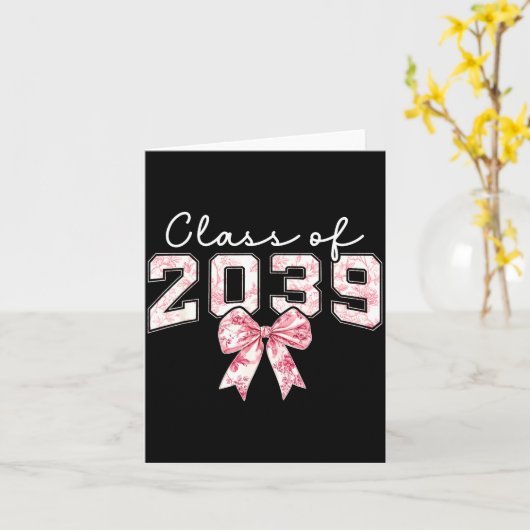 Cl Of 20&#  Grad Preppy Coquette Bow Girly Girl K カード (黄色い花)