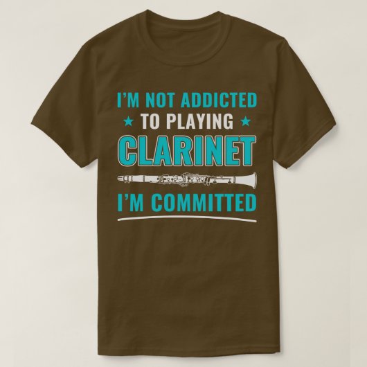 Claにおもしろいコミットしたクラリネット奏者 Tシャツ (デザイン正面)