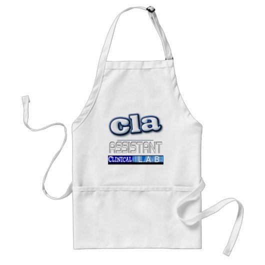 CLAロゴ – 臨床検査助手 スタンダードエプロン (正面)
