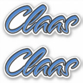 Claas Name blue Aufkleber Sticker Stickerset シール (正面)