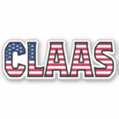Claas Name Vorname USA Sticker Stickerset シール (正面)