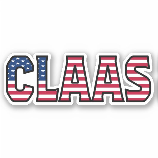 Claas Name Vorname USA Sticker Stickerset シール (正面)