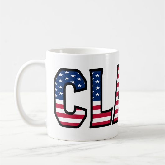Claas Name Vorname USA styled Tasse Kaffeetasse コーヒーマグカップ (左)