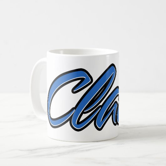 Claas Vorname Name blue Tasse Kaffeetasse コーヒーマグカップ (正面左)