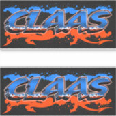 Claas Vorname Name Graffiti Aufkleber Sticker シール (正面)