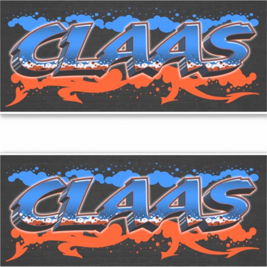 Claas Vorname Name Graffiti Aufkleber Sticker シール (正面)