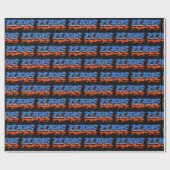 Claas Vorname Name Graffiti blue orange ラッピングペーパー (フラット)