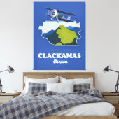 Clackamas Oregonの米国の地図 キャンバスプリント (インサイチュ (寝室))