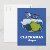 Clackamas Oregonの米国の地図 ポストカード (正面/裏面)