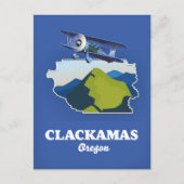 Clackamas Oregonの米国の地図 ポストカード (正面)