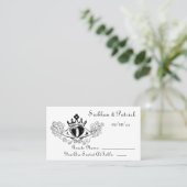 Cladagh配置カード(黒) (結婚の) プレイスカード (スタンド正面)