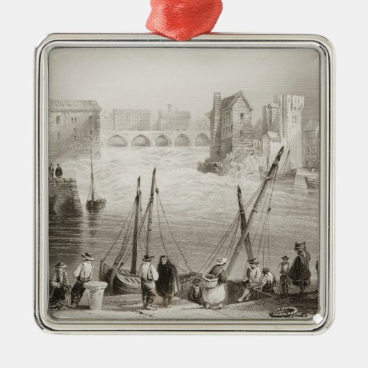 Claddaghからのゴールウェイの眺め メタルオーナメント (正面)