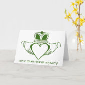 Claddaghのアイルランドの記号カードはカスタマイズ カード (黄色い花)