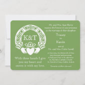 Claddaghイニシャル-カスタマイズ背景色 招待状 (正面)
