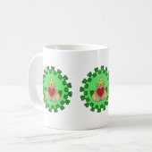 Claddagh+グリーン+ノットワーク コーヒーマグカップ (正面左)