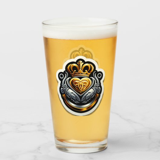 Claddagh Pint Glass タンブラーグラス (ドリンク裏面)