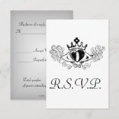 Claddagh R.S.V.Pカード（黒） 出欠カード (正面/裏面)