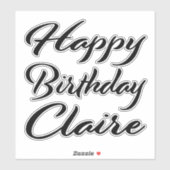 Claire Name Vorname black Sticker Geburtstag シール (シート)