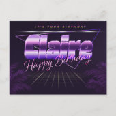 Claire Name Vorname lila Postkarte Geburtstag ポストカード (正面)
