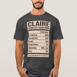 Claire Nutrition Facts Name Nickname Alias Title F Tシャツ