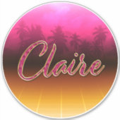 Claire Vorname Name golden pink Aufkleber Sticker シール (正面)