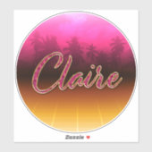 Claire Vorname Name golden pink Aufkleber Sticker シール (シート)