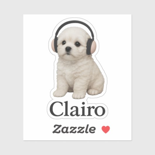 Clairo Puppy with Headphones シール (シート)