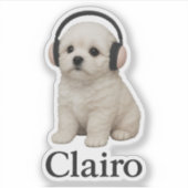 Clairo Puppy with Headphones シール (正面)