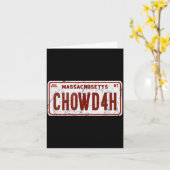 Clam Chowder Boston Accent Chowdah Funny  カード (黄色い花)