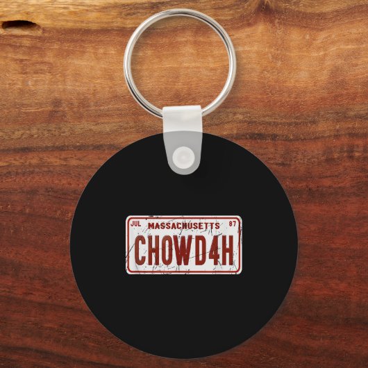 Clam Chowder Boston Accent Chowdah Funny  キーホルダー (正面)